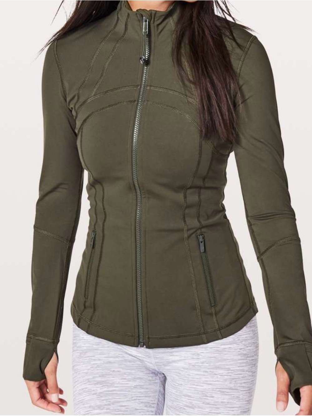 LULULEMON DEFINE JACKET Sz:6 VISTA GREEN Dark Olive EUC